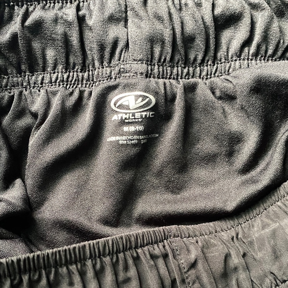 Women's Black Athletic Shorts with Elastic Waist - Picture 3 of 3